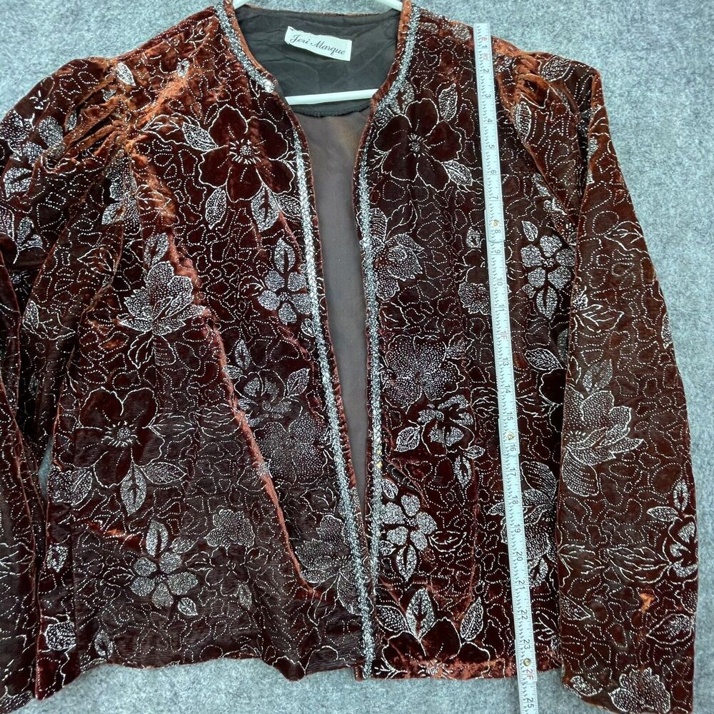 Vintage Jeri Marque Jacket Medium Evening Metallic Sequin‎ Glitter Blazer Party - Picture 5 of 6